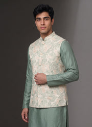 Diwali Jacquard Koti Kurta Pajama Set for Men – Silk Kurta Pyjama with Heavy Jacquard Nehru Jacket 16