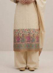 Diwali Cream Kani Silk Suit – Handwoven Dancing Women Border & Kani Dupatta 4