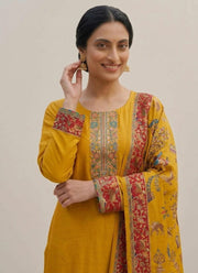 Diwali Mustard Kani Silk Suit – Handwoven Tree of Life Hem & Kani Dupatta 5