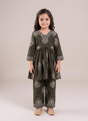 Diwali Cotton Kurta Set for Girls – Printed Kediya Top with Tie Belt & Pants 9