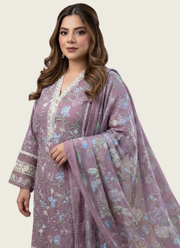 Light Purple Chiffon Salwar Kameez with Embroidery 9