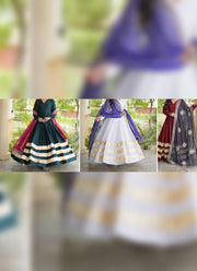 Diwali Leheriya Dupatta Gown – Rayon Anarkali with Gold Gota Patti Stripes & Zari Leheriya Dupatta 20