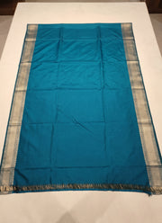 Diwali Mashru Silk Saree – Wine Purple with Contrast Teal Zari Border, Paisley Pallu & Blouse Piece 5