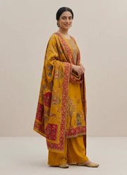 Diwali Mustard Kani Silk Suit – Handwoven Tree of Life Hem & Kani Dupatta 2