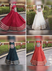 Diwali Navratri Chaniya Choli – Rayon Lehenga with Gamthi Mirror Work Choli & Cowrie Shell Lace 30