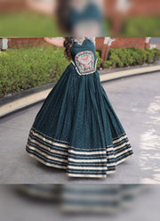 Diwali Navratri Chaniya Choli – Rayon Lehenga with Gamthi Mirror Work Choli & Cowrie Shell Lace 2