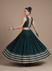 Diwali Navratri Chaniya Choli – Rayon Lehenga with Gamthi Mirror Work Choli & Cowrie Shell Lace 3