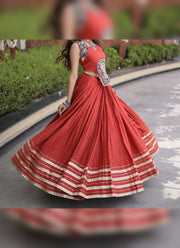 Diwali Navratri Chaniya Choli – Rayon Lehenga with Gamthi Mirror Work Choli & Cowrie Shell Lace 24