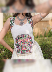 Diwali Navratri Chaniya Choli – Rayon Lehenga with Gamthi Mirror Work Choli & Cowrie Shell Lace 22