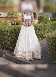 Diwali Navratri Chaniya Choli – Rayon Lehenga with Gamthi Mirror Work Choli & Cowrie Shell Lace 6