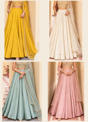 Diwali Pearl Halter Neck Lehenga – Readymade Roman Silk Lehenga with Pockets & Net Dupatta 22