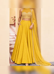 Diwali Pearl Halter Neck Lehenga – Readymade Roman Silk Lehenga with Pockets & Net Dupatta 6