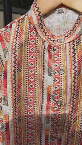 Multicolor Kids Kurta Pajama – Silk Kurta with Cotton Pyjama