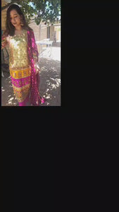 Pakistani Chinnon Multicolor Salwar Suit