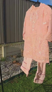 Baby Pink Chiffon Kids Salwar Suit – Soft & Stylish