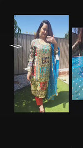 Pakistani Chinnon Salwar Suit with Hand Embroidery