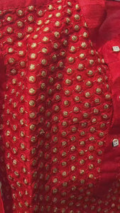 Kids Kurta Pajama – Red Silk Kurta with White Cotton Pyjama