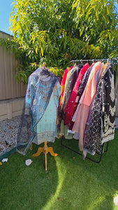 Pakistan Salwar Suit – Light Blue & Navy with Embroidery