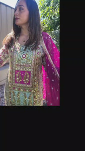 Pakistani Kameez in Chinnon silk with hand embroidery