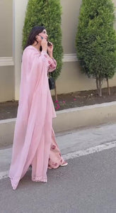 Pure Crepe Embroidered Farshi Salwar Suit Set