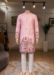 Diwali Pure Silk Kurta for Men – Multicolour Thread & Sequin Daman Embroidery with Optional Pyjama 2