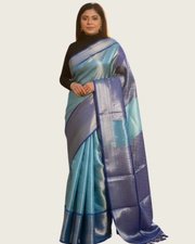 Tissue Saree – Elegant Silver Mari Work 1
