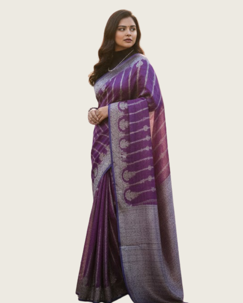 Banarasi Tissue Saree – Crush Finish Elegance