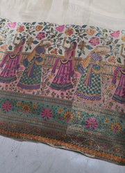 Diwali Cream Kani Silk Suit – Handwoven Dancing Women Border & Kani Dupatta 6