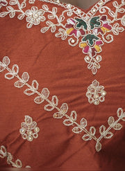 Diwali Rust Bridal Lehenga – Silk with Heavy Zari, Dori & Jarkan Diamond Work and Net Dupatta 8