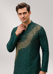 Diwali Sequin Kurta Pajama for Men – Crunchy Silk Kurta with Bead & Sequin Wave Work and Cotton Pajama 4