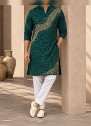 Diwali Sequin Kurta Pajama for Men – Crunchy Silk Kurta with Bead & Sequin Wave Work and Cotton Pajama 16