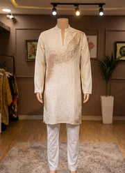 Diwali Sequin Kurta Pajama for Men – Crunchy Silk Kurta with Bead & Sequin Wave Work and Cotton Pajama 13