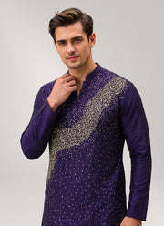 Diwali Sequin Kurta Pajama for Men – Crunchy Silk Kurta with Bead & Sequin Wave Work and Cotton Pajama 8