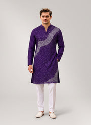 Diwali Sequin Kurta Pajama for Men – Crunchy Silk Kurta with Bead & Sequin Wave Work and Cotton Pajama 5