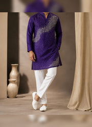 Diwali Sequin Kurta Pajama for Men – Crunchy Silk Kurta with Bead & Sequin Wave Work and Cotton Pajama 6