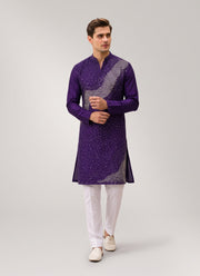 Diwali Sequin Kurta Pajama for Men – Crunchy Silk Kurta with Bead & Sequin Wave Work and Cotton Pajama 7