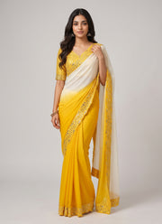 Diwali Shaded Georgette Saree – Ombre Mirror Work Saree with Embroidered Blouse in 4 Colours 5