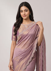 Diwali Siroski Work Saree – Space Silk with Diamond Scalloped Border in 9 Colours 2