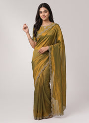 Diwali Siroski Work Saree – Space Silk with Diamond Scalloped Border in 9 Colours 17