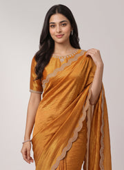 Diwali Siroski Work Saree – Space Silk with Diamond Scalloped Border in 9 Colours 10