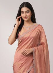 Diwali Siroski Work Saree – Space Silk with Diamond Scalloped Border in 9 Colours 4