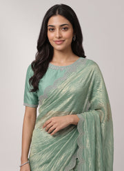 Diwali Siroski Work Saree – Space Silk with Diamond Scalloped Border in 9 Colours 8
