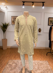 Diwali Star Silk Kurta for Men – Thread & Sequin Embroidered Yoke in 4 Colours 14