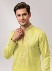 Diwali Star Silk Kurta for Men – Thread & Sequin Embroidered Yoke in 4 Colours 8