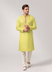 Diwali Star Silk Kurta for Men – Thread & Sequin Embroidered Yoke in 4 Colours 7