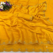 Diwali Siroski Work Saree – Space Silk with Diamond Scalloped Border in 9 Colours 24