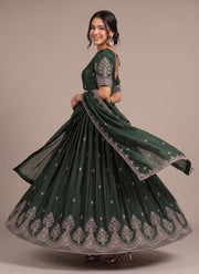 Diwali Tree Motif Lehenga – Chinon Lehenga Choli with Silver Sequin Embroidery & Dupatta 7