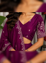 Diwali Tree Motif Lehenga – Chinon Lehenga Choli with Silver Sequin Embroidery & Dupatta 10