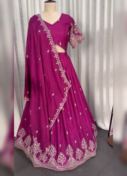 Diwali Tree Motif Lehenga – Chinon Lehenga Choli with Silver Sequin Embroidery & Dupatta 11