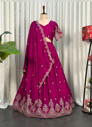 Diwali Tree Motif Lehenga – Chinon Lehenga Choli with Silver Sequin Embroidery & Dupatta 2